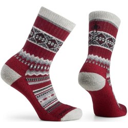 Womens-Smartwool-Everyday-Snowed-In-Sweater-Light-Cushion-Crew-Socks-Tibetan-Red-Main-min